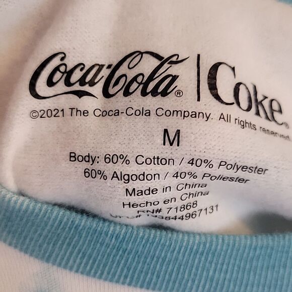 COCA-COLA WHITE AND BLUE TIE-DYE SOFT DRINK OF THE SUMMER SWEATER - Picture 7 of 8